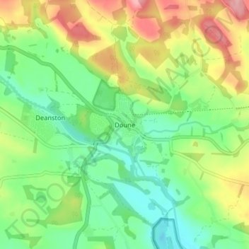 Doune topographic map, elevation, terrain