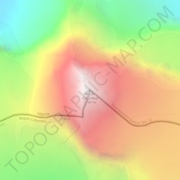 Mount Columbia topographic map, elevation, terrain