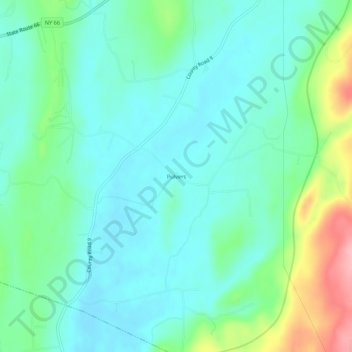 Pulvers topographic map, elevation, terrain
