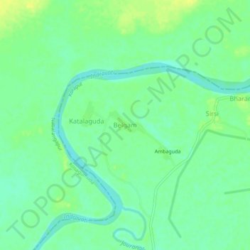 Belgam topographic map, elevation, terrain