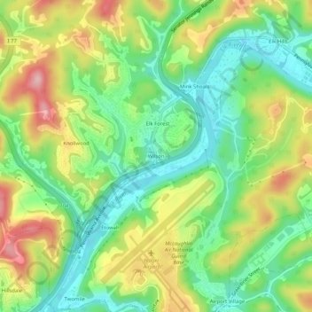 Wilson topographic map, elevation, terrain