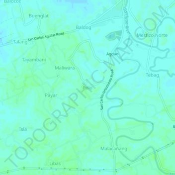 Polo topographic map, elevation, terrain