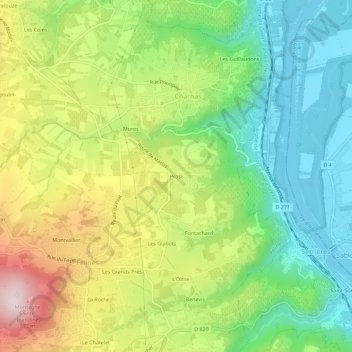 Prost topographic map, elevation, terrain