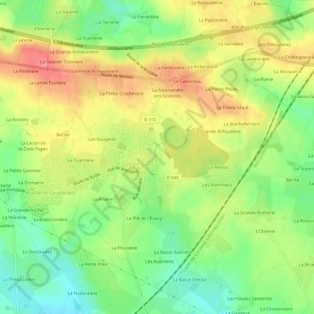 Les Rochettes topographic map, elevation, terrain