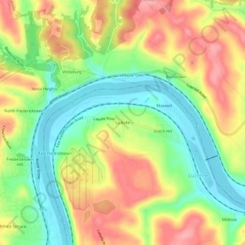 La Belle topographic map, elevation, terrain