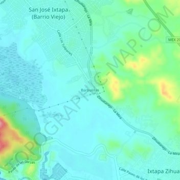Barbulillas topographic map, elevation, terrain