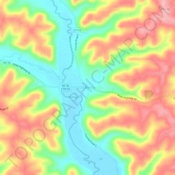 Liberty topographic map, elevation, terrain