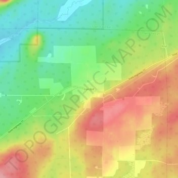 Iron Belt topographic map, elevation, terrain