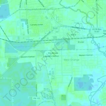 Doc Brown topographic map, elevation, terrain