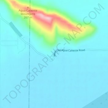 Agua Caliente topographic map, elevation, terrain