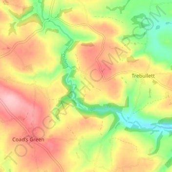 Lower Larrick topographic map, elevation, terrain