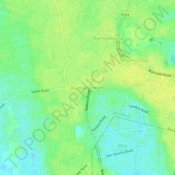 Rumuepirikom topographic map, elevation, terrain