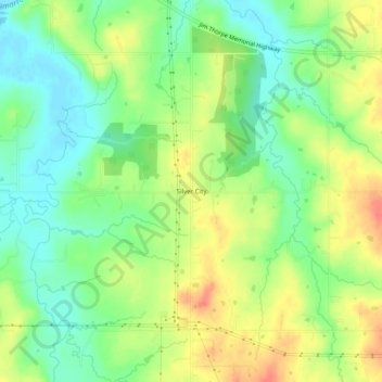 Silver City topographic map, elevation, terrain