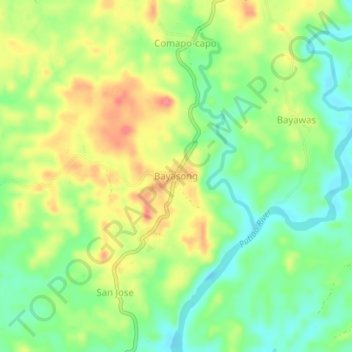 Bayasong topographic map, elevation, terrain