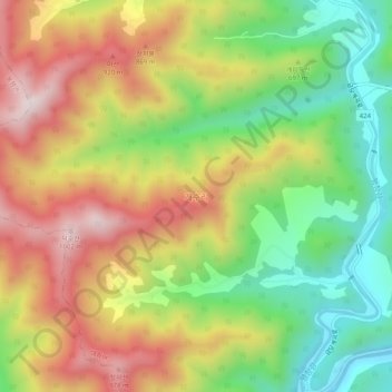 Gaesu-ri topographic map, elevation, terrain