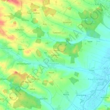 Ellersberg topographic map, elevation, terrain