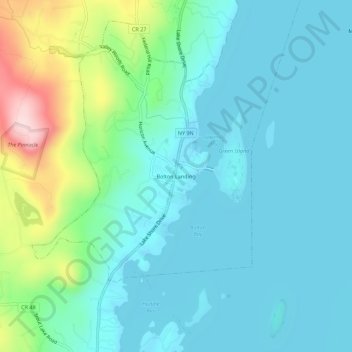 Bolton Landing topographic map, elevation, terrain