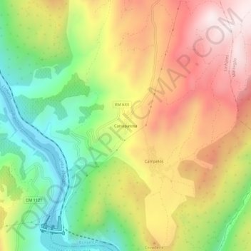 Carrapatosa topographic map, elevation, terrain
