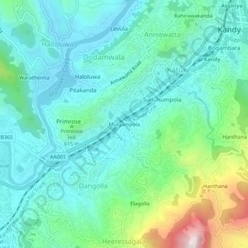 Mulgampola topographic map, elevation, terrain