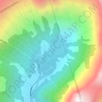 Bøyabreen topographic map, elevation, terrain