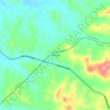 Olmedo topographic map, elevation, terrain