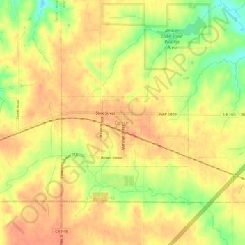 Dexter topographic map, elevation, terrain