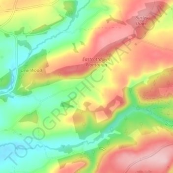Eastcott topographic map, elevation, terrain