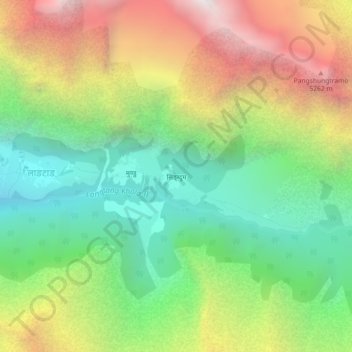 Siṅdum topographic map, elevation, terrain