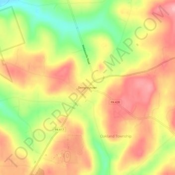 Dempseytown topographic map, elevation, terrain