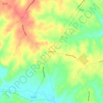 Monrovia topographic map, elevation, terrain