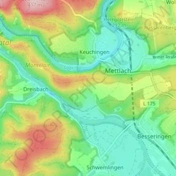 Sankt Gangolf topographic map, elevation, terrain