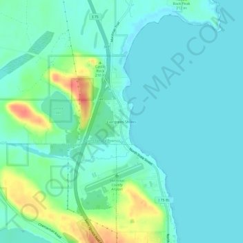Evergreen Shores topographic map, elevation, terrain