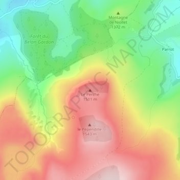 Le Perche topographic map, elevation, terrain