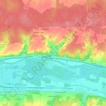 La Batardière topographic map, elevation, terrain