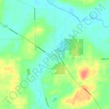 Tompkins topographic map, elevation, terrain