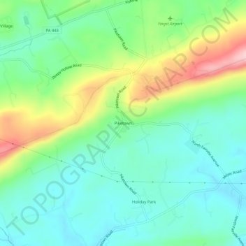 Piketown topographic map, elevation, terrain