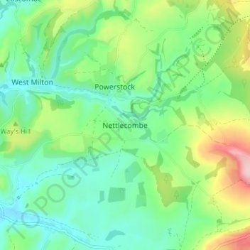 Nettlecombe topographic map, elevation, terrain