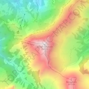 Morgenberghorn topographic map, elevation, terrain