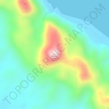 Mount Camagong topographic map, elevation, terrain