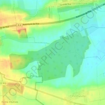 Herbillon topographic map, elevation, terrain