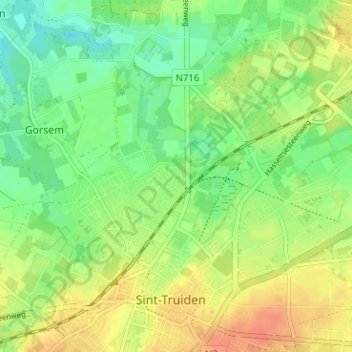 Guvelingen topographic map, elevation, terrain