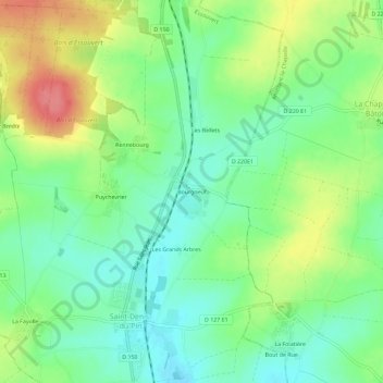 Bourgneuf topographic map, elevation, terrain