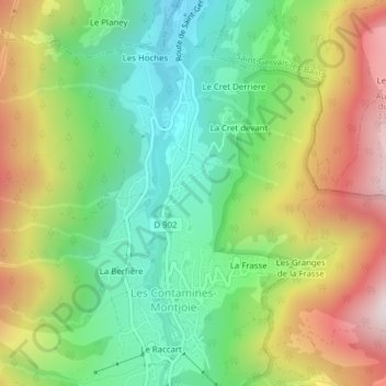 Le Champelet Devant topographic map, elevation, terrain