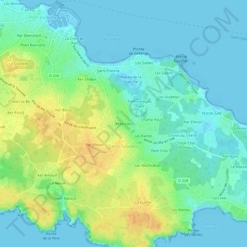 Beau Lieu topographic map, elevation, terrain