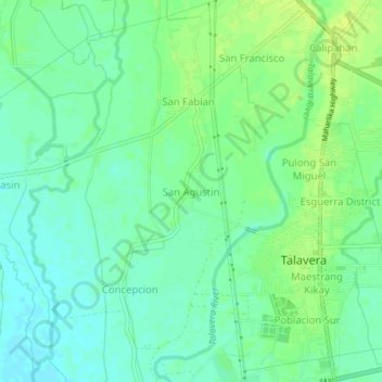 San Agustin topographic map, elevation, terrain