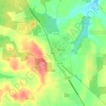 Swan topographic map, elevation, terrain