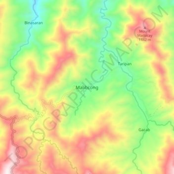 Malibcong topographic map, elevation, terrain