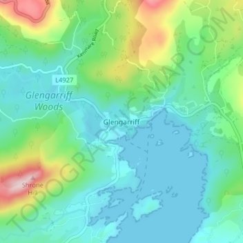 Glengarriff topographic map, elevation, terrain