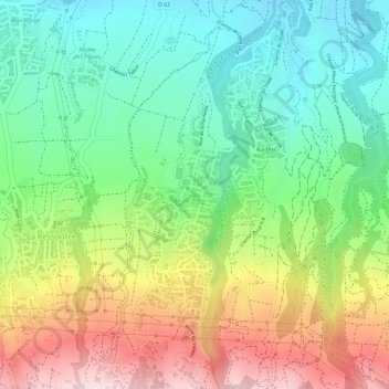 Ravine Coco topographic map, elevation, terrain