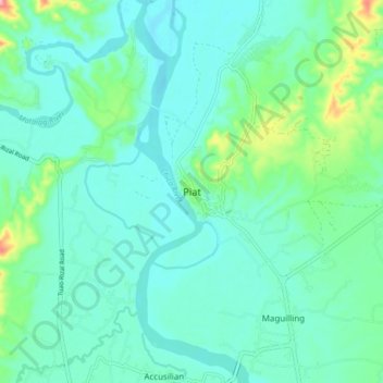 Piat topographic map, elevation, terrain
